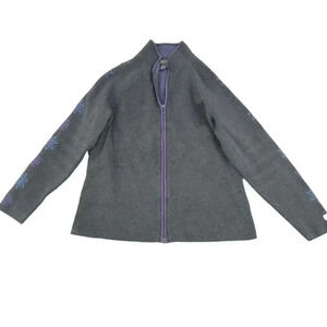 Eddie Bauer Sport Women's XL Full-Zip Sweatshirts Snowflake‎ on Sleeve 28CT